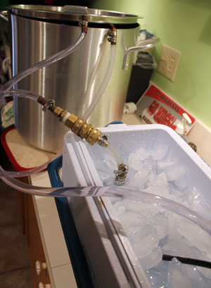 A pond pump and some ice water can really help speed wort chilling.